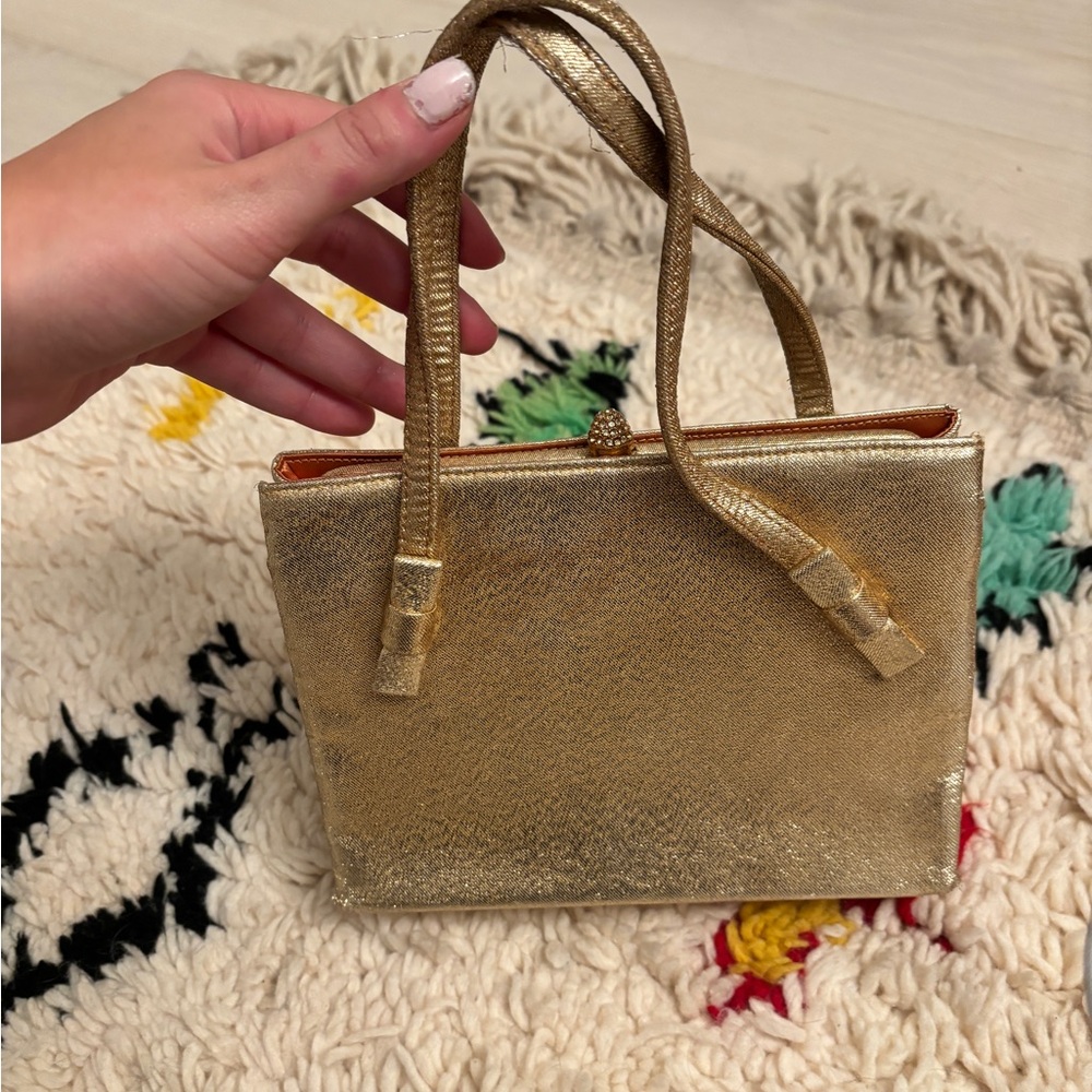 Gold Mini Top-Handle Bag - Picture 2 of 2